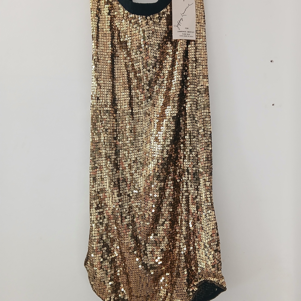 Vintage Gold Sequin Pencil Skirt